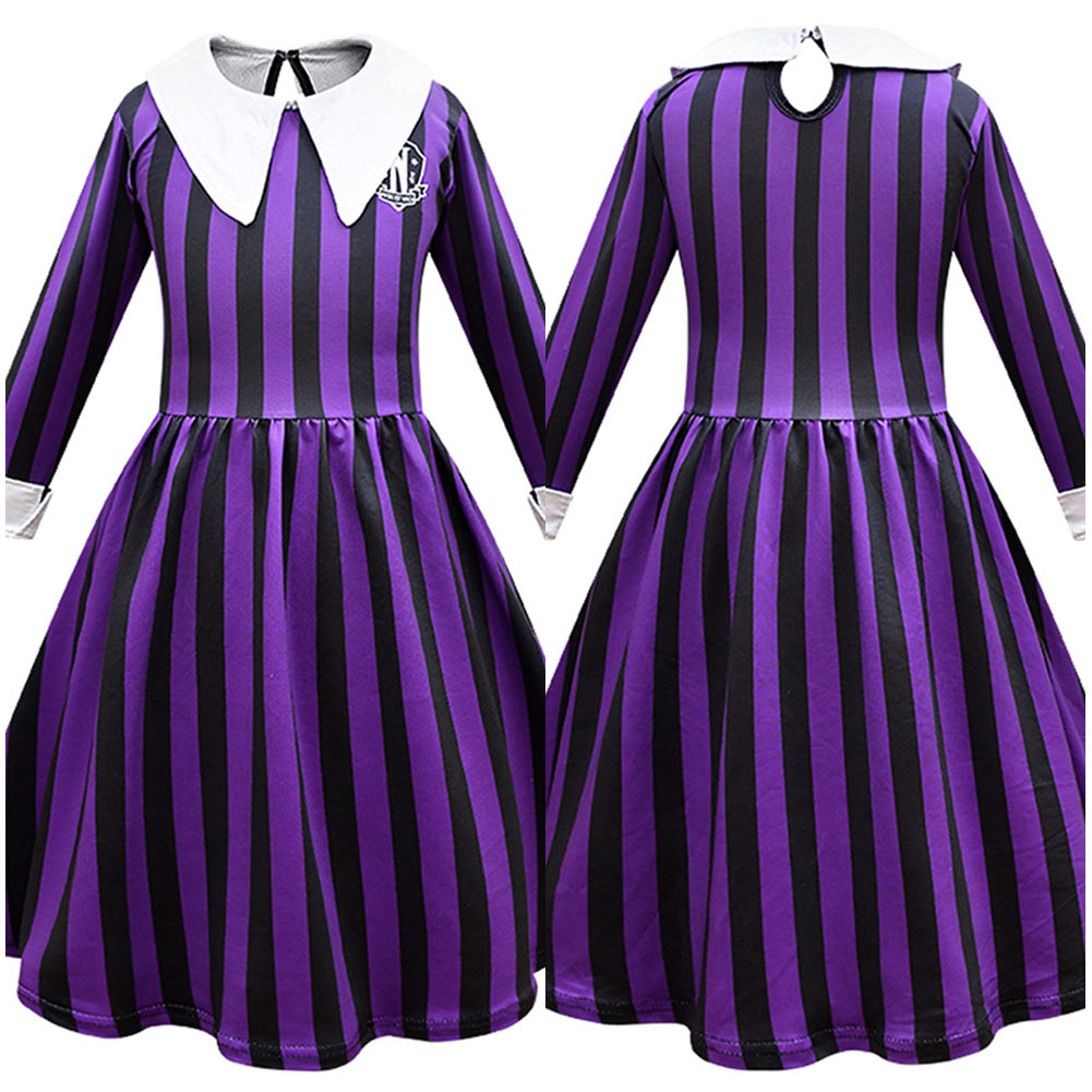 Mädchen Wednesday Addams Enid Sinclair Kleid langarm Kleid