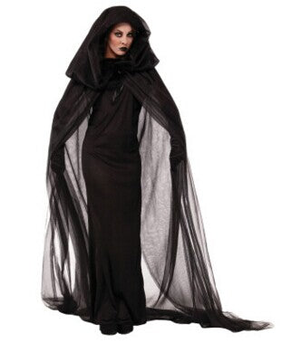 Damen Hexe Geist lang Robe Halloween Kanreval Kostüm