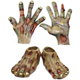 Halloween Horror Teufel Zombie Handschuhe Blutige Hand Fuß Schuhe Horror Cosplay Kostüm Accessoire