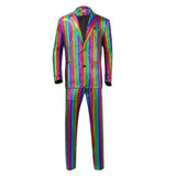 Herren 70er 80er Jahre Disco Cosplay Kostüm Outfits Halloween Karneval Party Anzug