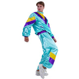 Herren 80er 90er Jahre Retro Hip-Hop Trainingsanzug Cosplay Kostüm Erwachsene Jacke Hose Sportbekleidung Outfits Halloween Karneval Party