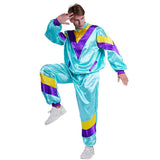 Herren 80er 90er Jahre Retro Hip-Hop Trainingsanzug Cosplay Kostüm Erwachsene Jacke Hose Sportbekleidung Outfits Halloween Karneval Party