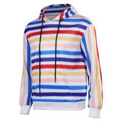 Herren Hoodie Regenbogen Streifen Sweatshirt Cosplay Kostüm Outfits Halloween Karneval Anzug