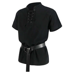 Herren Mittelalter Kurzärmeliges Hemd Cosplay Kostüm Outfits Halloween Karneval Anzug