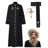 Herren Mittelalterliches Priestergewand Cosplay Kostüm Outfits Halloween Karneval Anzug