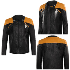 Herren Picard Cosplay Kostüm Outfits Halloween Karneval Anzug Lederjacke