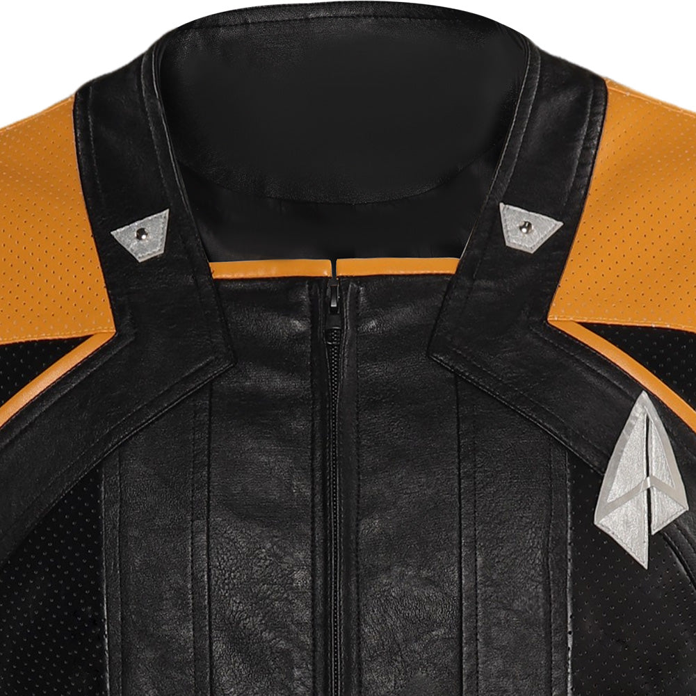 Herren Picard Cosplay Kostüm Outfits Halloween Karneval Anzug Lederjacke