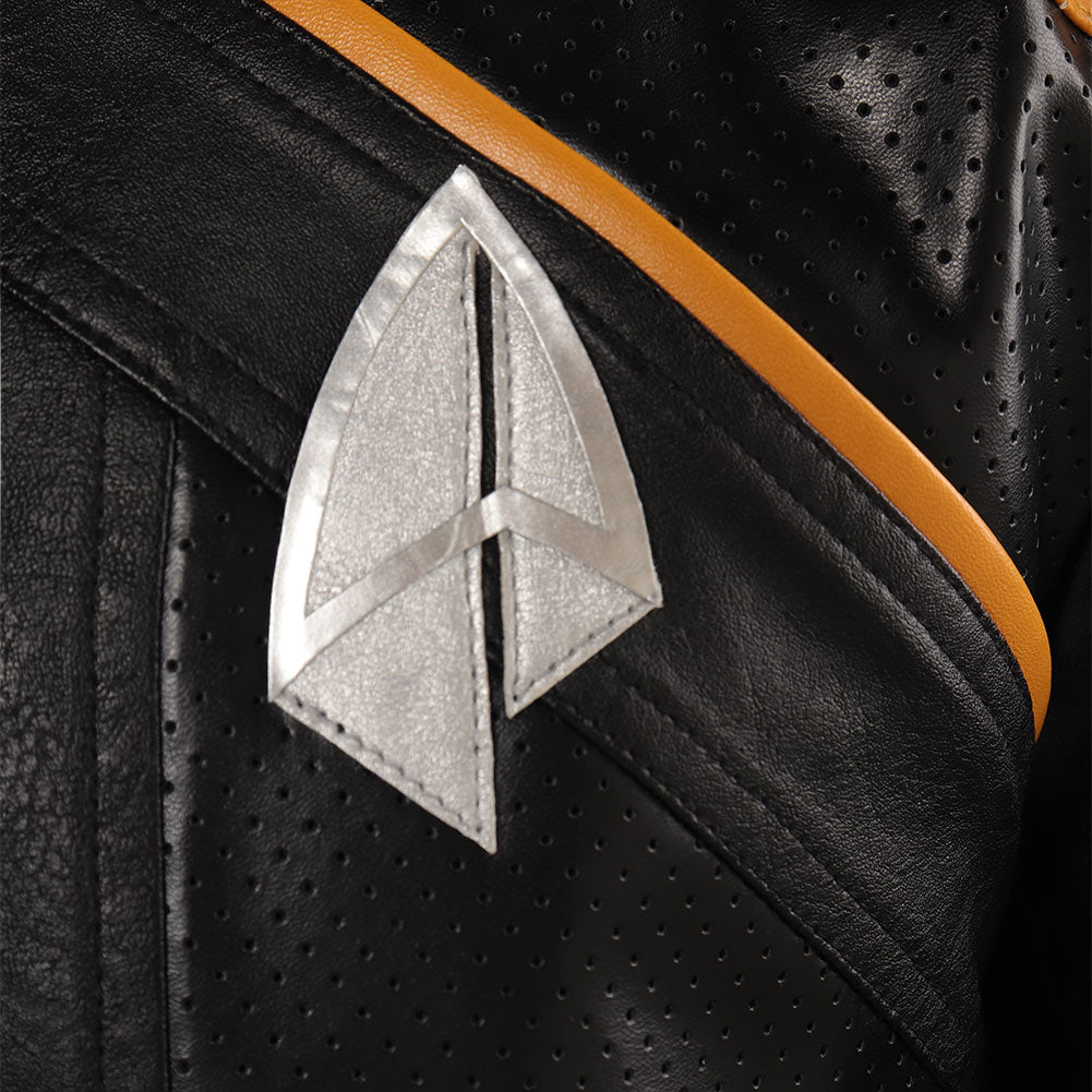 Herren Picard Cosplay Kostüm Outfits Halloween Karneval Anzug Lederjacke