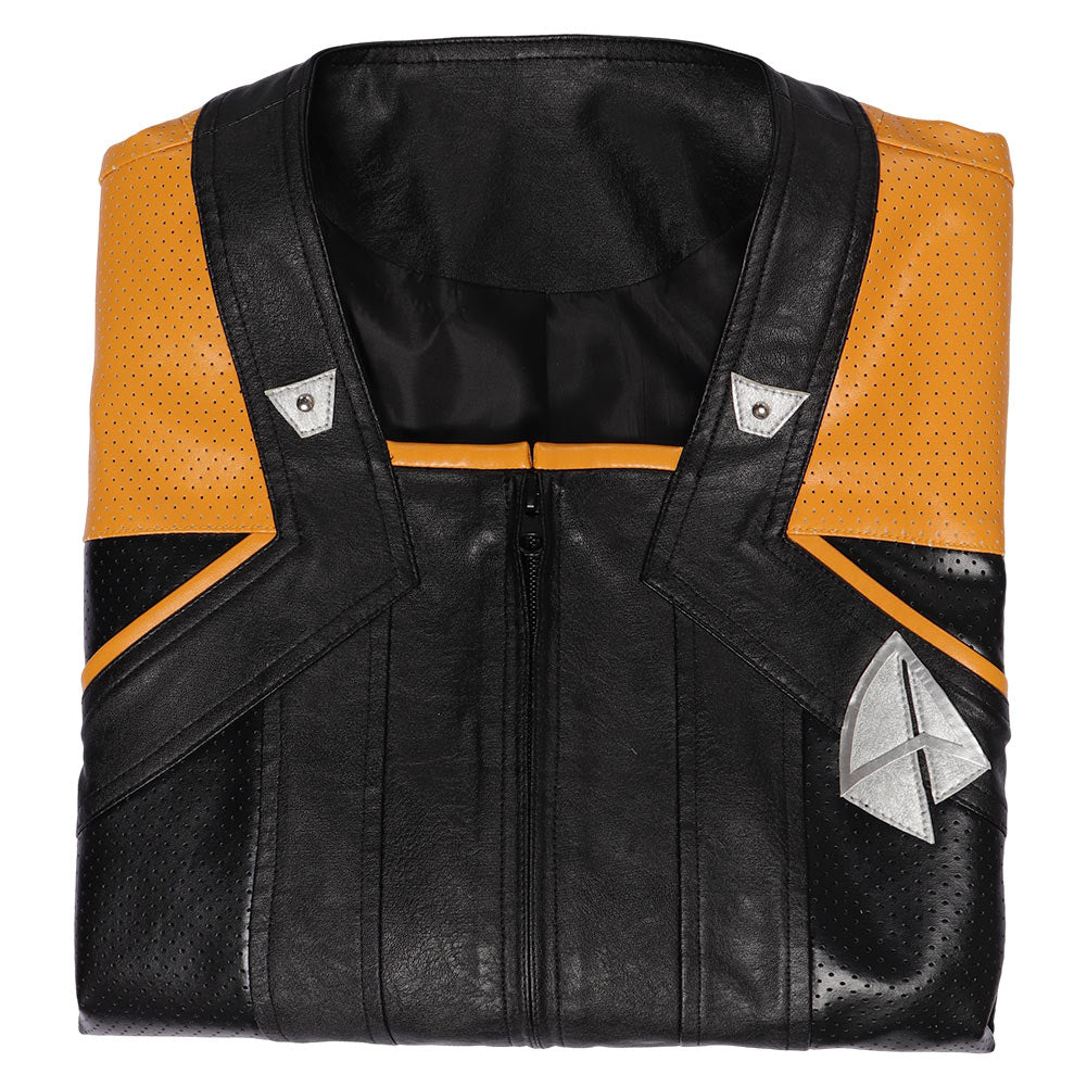 Herren Picard Cosplay Kostüm Outfits Halloween Karneval Anzug Lederjacke