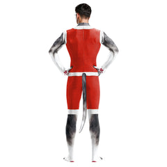 Herren rot Jumpsuit Weihnachten Husky Hund Cosplay Kostüm Outfits Weihnachten Anzug