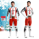 Herren rot Jumpsuit Weihnachten Husky Hund Cosplay Kostüm Outfits Weihnachten Anzug