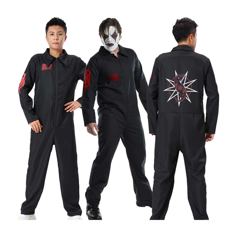 Herren Slipknot Jumpsuit Cosplay Kostüm Outfits Halloween Karneval Anzug