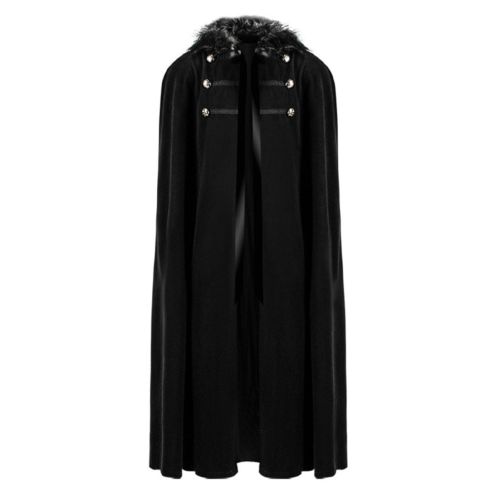 Herren Steampunk Cosplay Kostüm Retro schwarz Mantel Viktorianischer Umhang Outfits Cosplay Kostüm Outfits