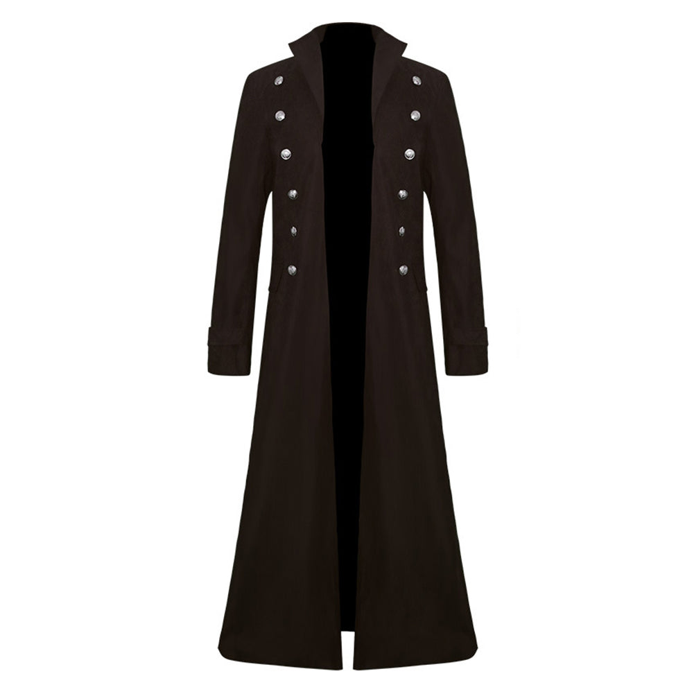 Herren Steampunk Gothic Vintage Mantel Jacket Cosplay Kostüm Outfits