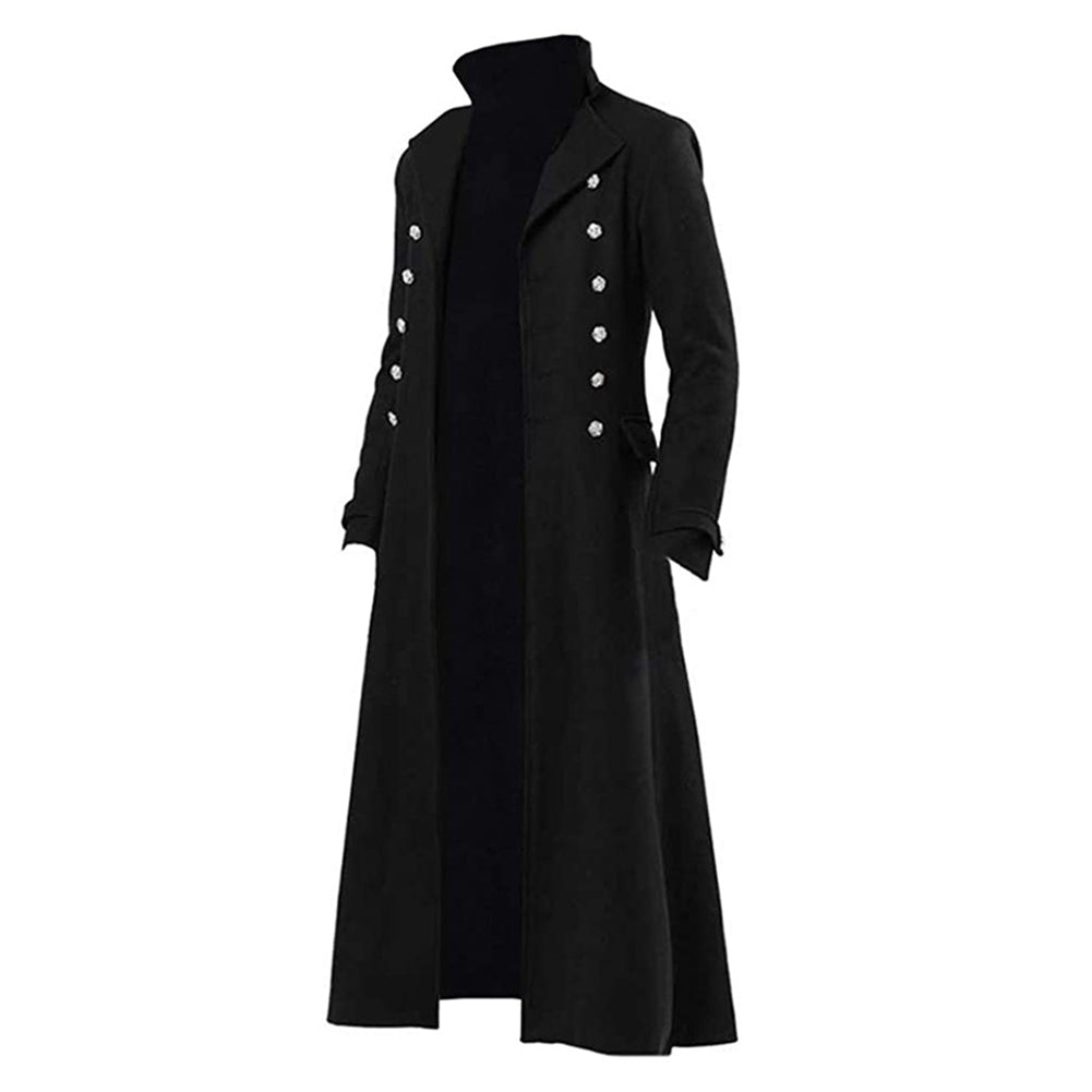 Herren Steampunk Gothic Vintage Mantel Jacket Cosplay Kostüm Outfits