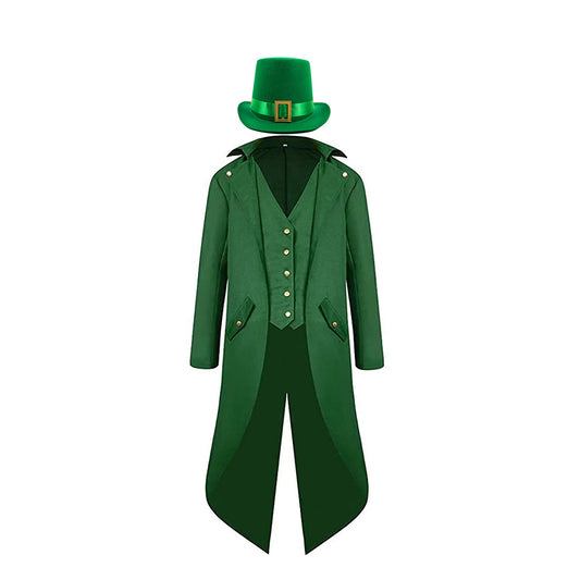 Herren Steampunk Retro St. Patrick's Day Cosplay Kostüm Outfits Halloween Karneval Anzug   