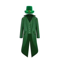 Herren Steampunk Retro St. Patrick's Day Cosplay Kostüm Outfits Halloween Karneval Anzug   