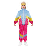 Kinder 80er Jahre Retro Cosplay Kostüm Jacke Mantel Hose Stirnband Outfits Halloween Karneval Party Anzug Trainingsanzug