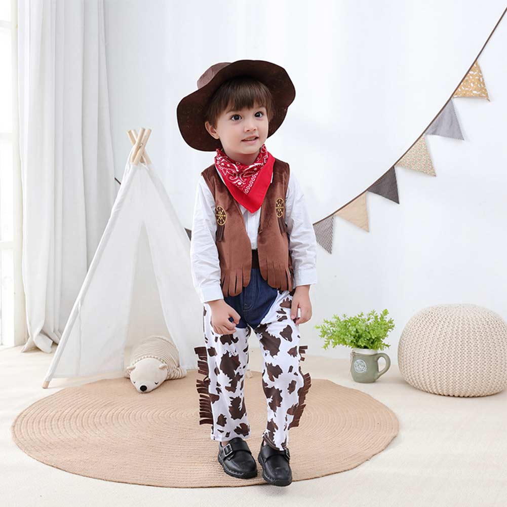 Kinder Cowboy Cosplay Kostüm Outfits Halloween Karneval Anzug