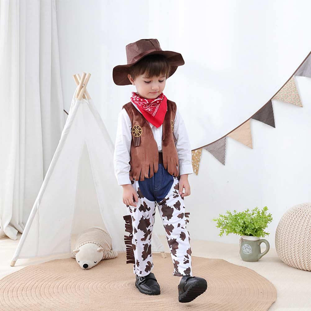 Kinder Cowboy Cosplay Kostüm Outfits Halloween Karneval Anzug