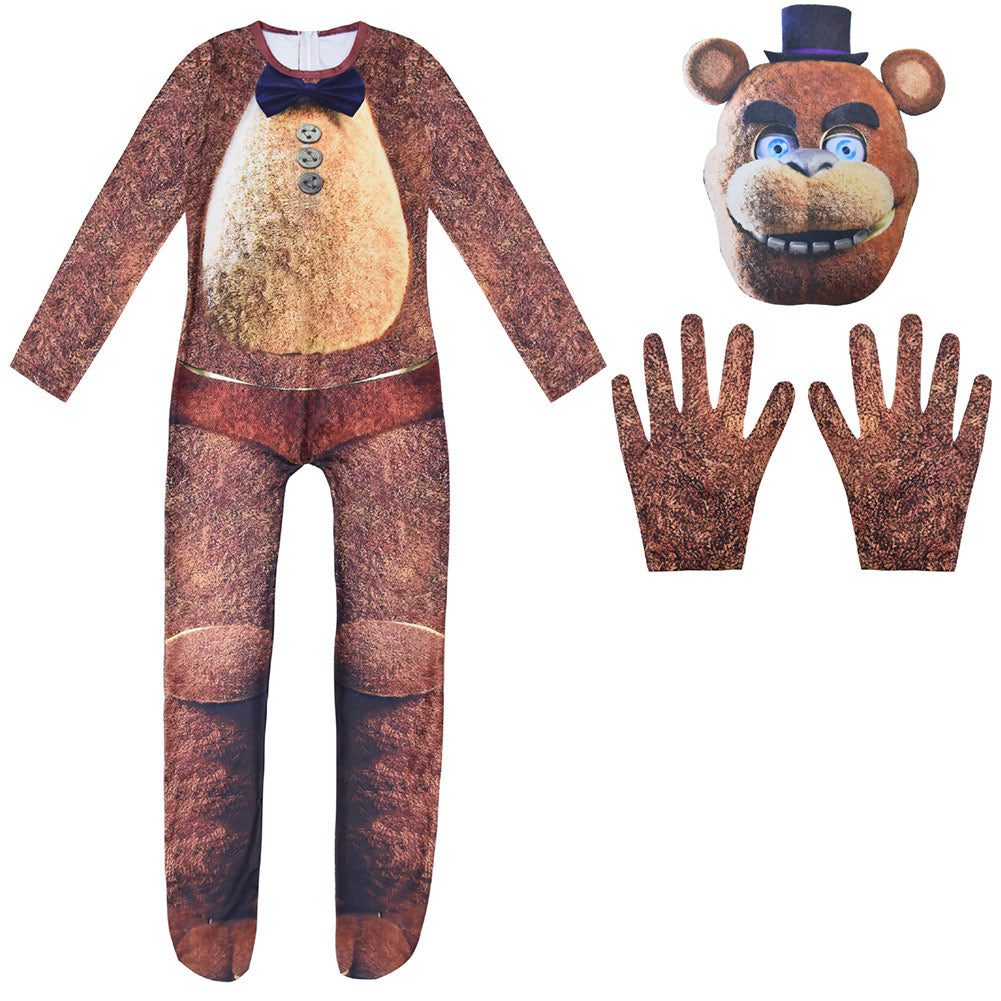 Kinder Jumpsuit Maske Cosplay Kostüm Outfits Halloween Karneval Anzug