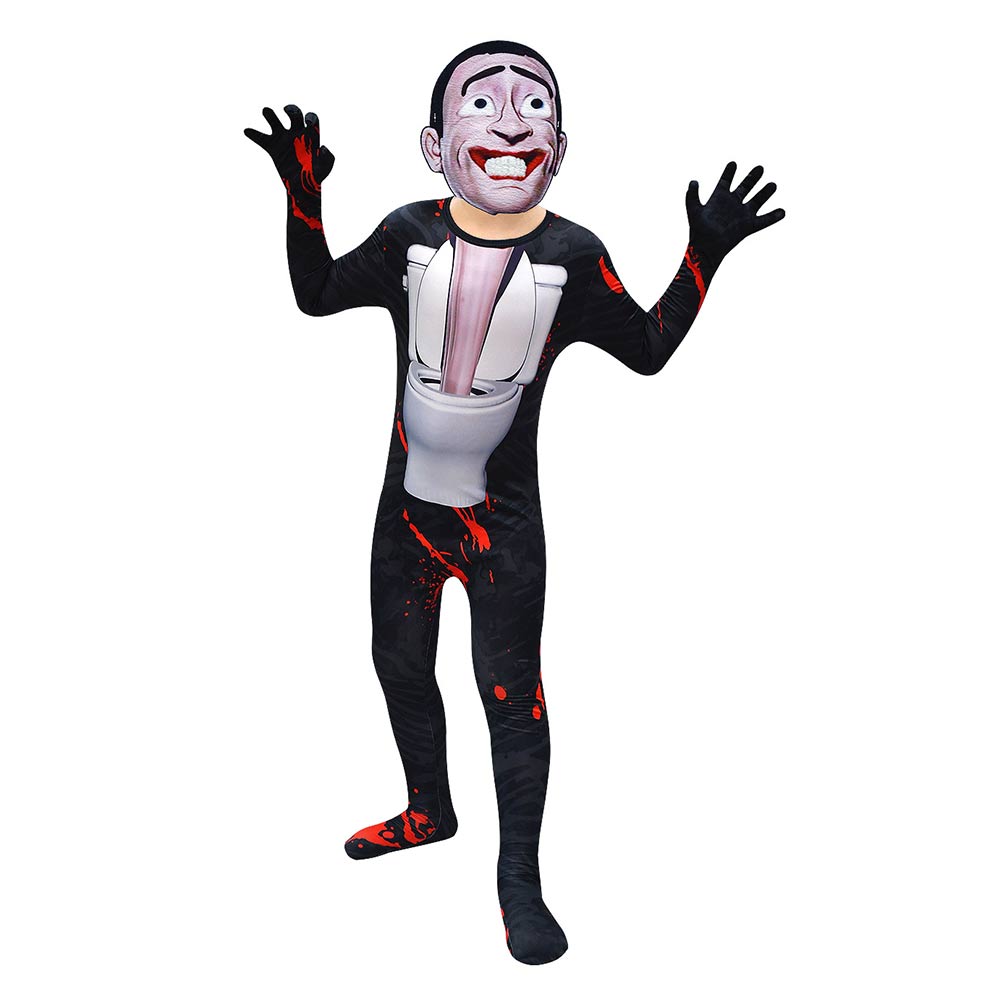 Kinder Jumpsuit Toilette Mensch Cosplay Kostüm Outfits Halloween Karneval Anzug