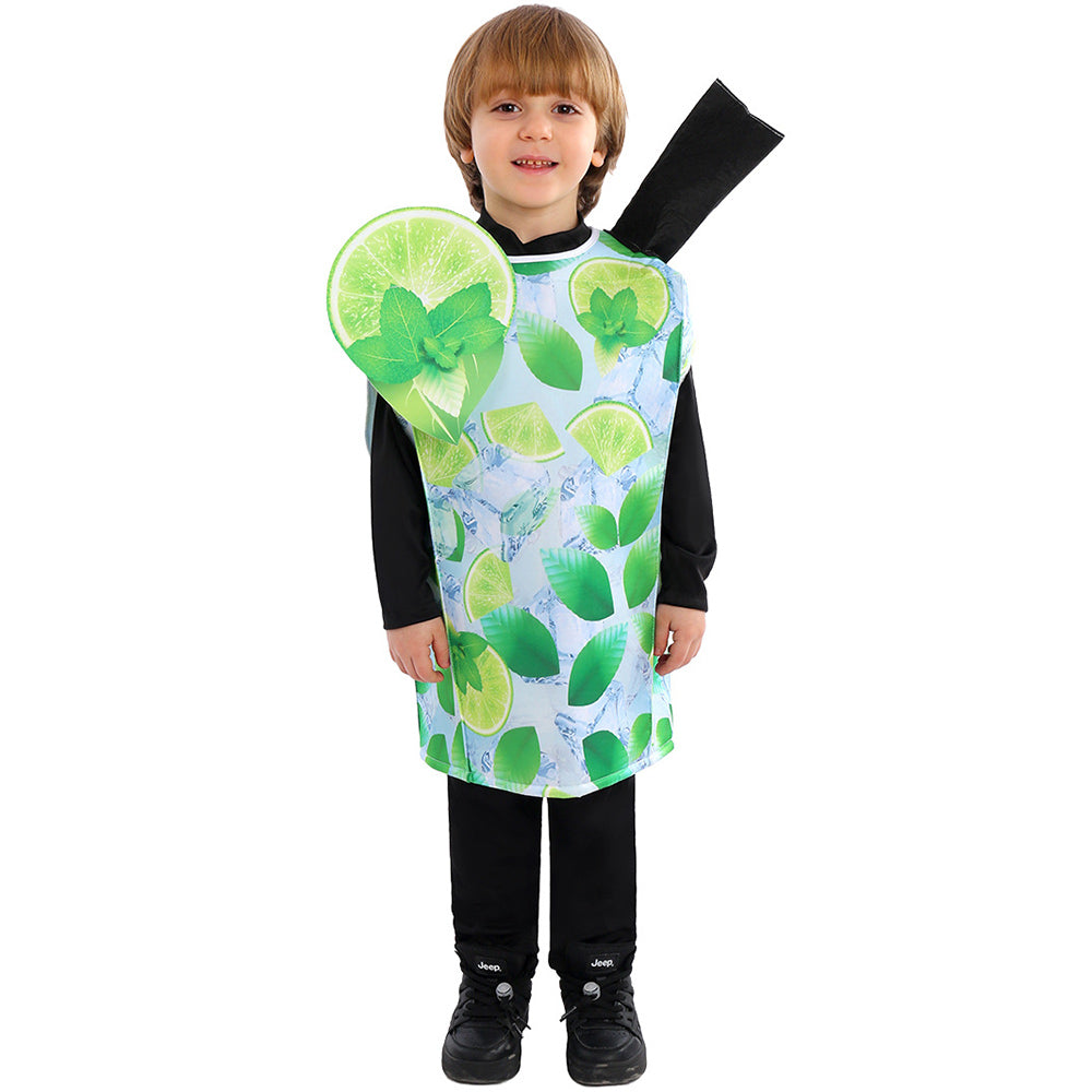 Kinder Limettencocktail Bühnenperformance Cosplay Kostüm Outfits Halloween Karneval Anzug