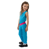 Kinder Mädchen blau Jumpsuit Cosplay Kostüm Outfits Halloween Karneval Party Anzug