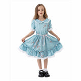 Kinder Mädchen blau Kleid Cosplay Kostüm Outfits Halloween Kostüm Karneval Party Anzug