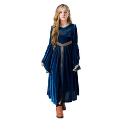 Kinder Mädchen blau Retro Mittelalterliches Palast Prinzessin Kleid Cosplay Kostüm Outfits Halloween Karneval Anzug
