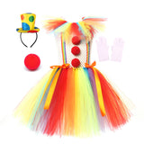 Kinder Mädchen Clown Tutu Kleid Cosplay Kostüm Outfits Halloween Karneval Anzug