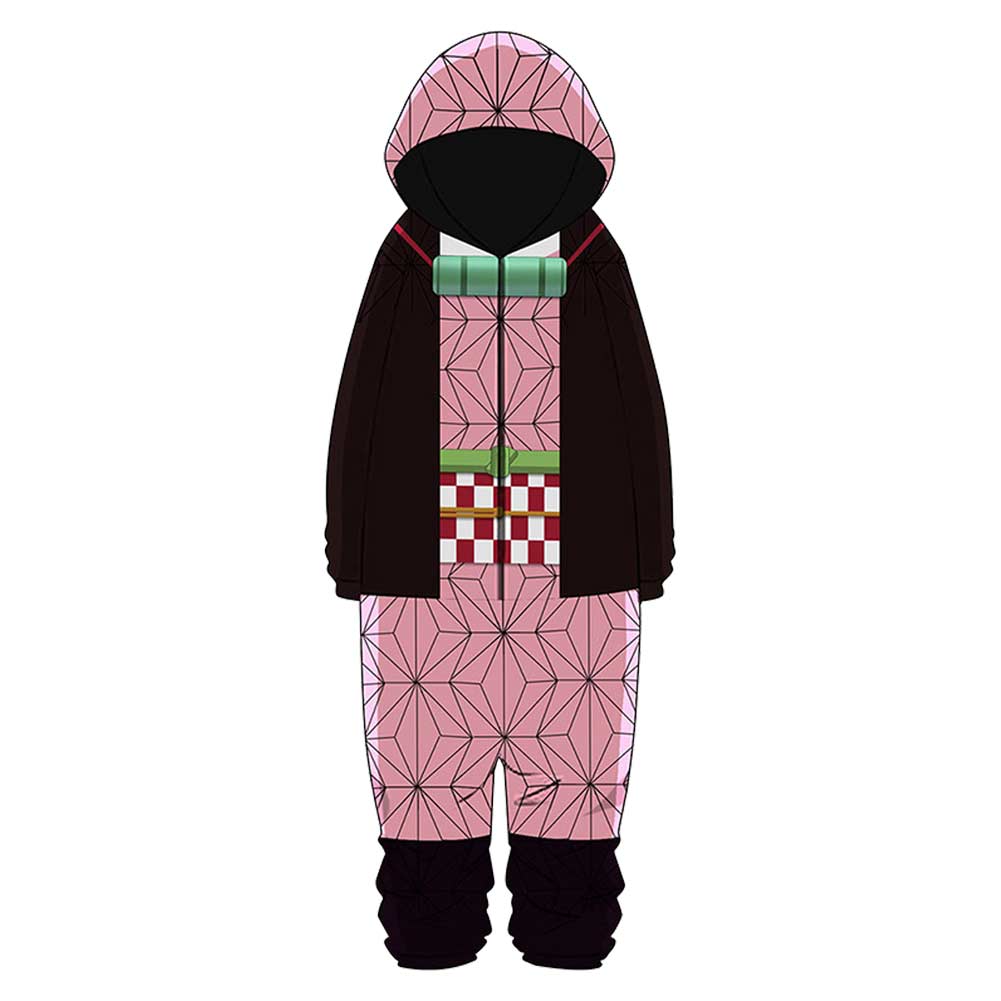 Kinder Mädchen Demon Slayer Kamado Nezuko Cosplay Kostüm Outfits Schlafenanzug Anime