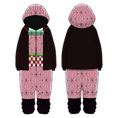 Kinder Mädchen Demon Slayer Kamado Nezuko Cosplay Kostüm Outfits Schlafenanzug Anime
