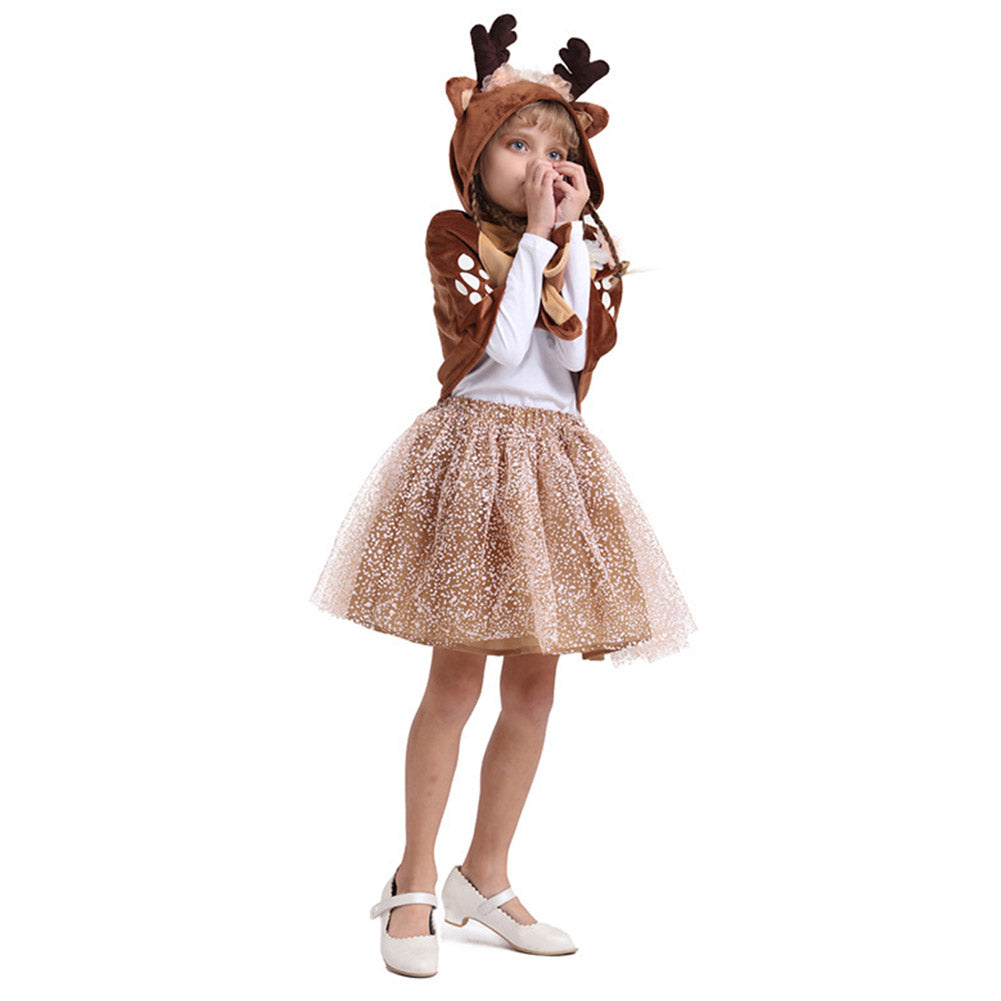 Kinder Mädchen Elch Weihnachten Mädchen Kleid Cosplay Kostüm Outfits Weihnachten Anzug