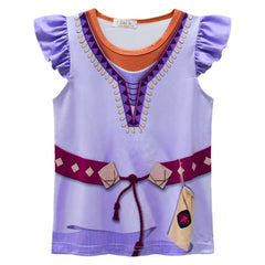 Kinder Mädchen Film 2023 Wish Asha Kleid Cosplay Kostüm Outfits