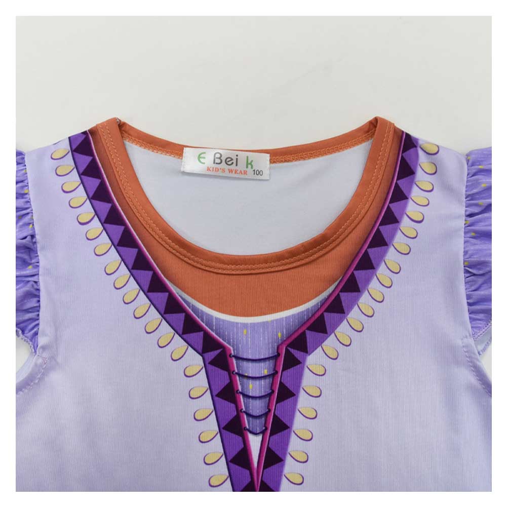 Kinder Mädchen Film 2023 Wish Asha Kleid Cosplay Kostüm Outfits