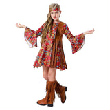 Kinder Mädchen Hippie Cosplay Kostüm Outfits Halloween Karneval Anzug