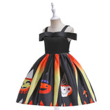 Kinder Mädchen Kleid Kürbis Cosplay Kostüm Outfits Halloween Karneval Anzug