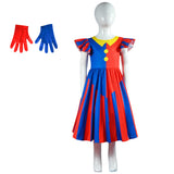 Kinder Mädchen Kleid The Amazing Digital Circus Pomni Cosplay Kostüm Outfits Halloween Karneval Anzug