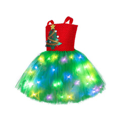 Kinder Mädchen Led grün Tutu Kleid Weihnachten Cosplay Kostüm Outfits