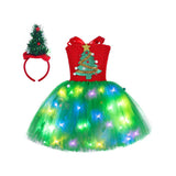 Kinder Mädchen Led grün Tutu Kleid Weihnachten Cosplay Kostüm Outfits