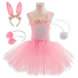 Kinder Mädchen rosa Kaninchen Tutu Kleid Cosplay Kostüm Outfits Halloween Karneval Anzug