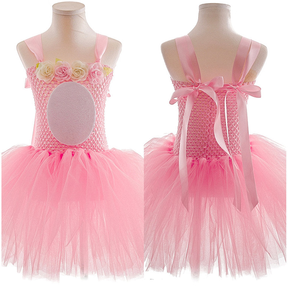 Kinder Mädchen rosa Kaninchen Tutu Kleid Cosplay Kostüm Outfits Halloween Karneval Anzug