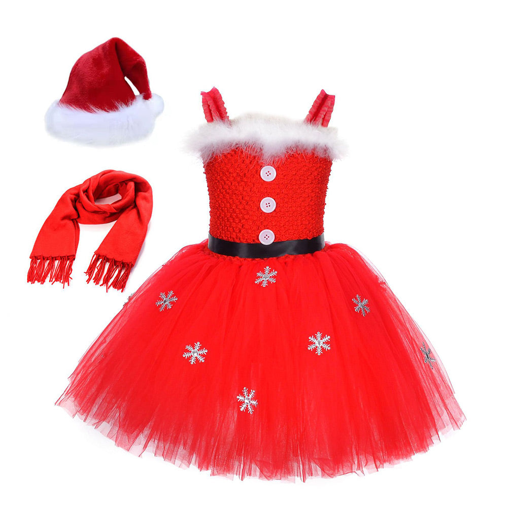 Kinder Mädchen rot Tutu Kleid Weihnachten Cosplay Kostüm Outfits