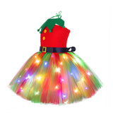 Kinder Mädchen rot Weihnachten Tutu Kleid Elf Cosplay Kostüm Outfits Halloween Karneval Anzug