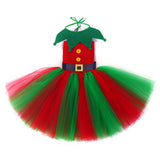 Kinder Mädchen rot Weihnachten Tutu Kleid Elf Cosplay Kostüm Outfits Halloween Karneval Anzug