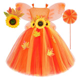 Kinder Mädchen Sonnenblume Prinzessin TUTU Kleid Rock Cosplay Kostüm Outfits