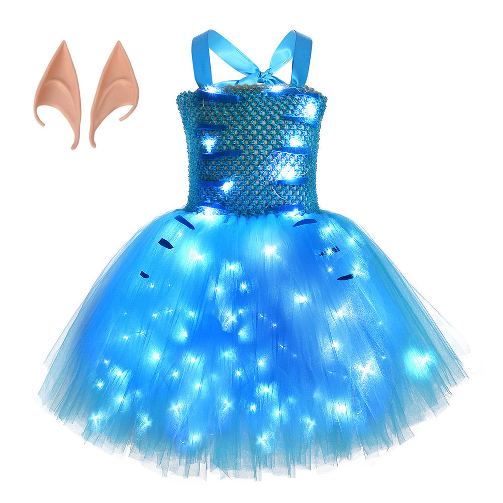 Kinder Mädchen tutu Kleid Blaue Fee Cosplay Kostüm Outfits Halloween Karneval Anzug