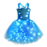 Kinder Mädchen tutu Kleid Blaue Fee Cosplay Kostüm Outfits Halloween Karneval Anzug