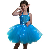 Kinder Mädchen tutu Kleid Blaue Fee Cosplay Kostüm Outfits Halloween Karneval Anzug